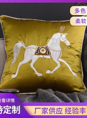 现代简约美式轻奢橙色风格沙发抱枕靠垫橘色样板间客厅靠枕轻奢