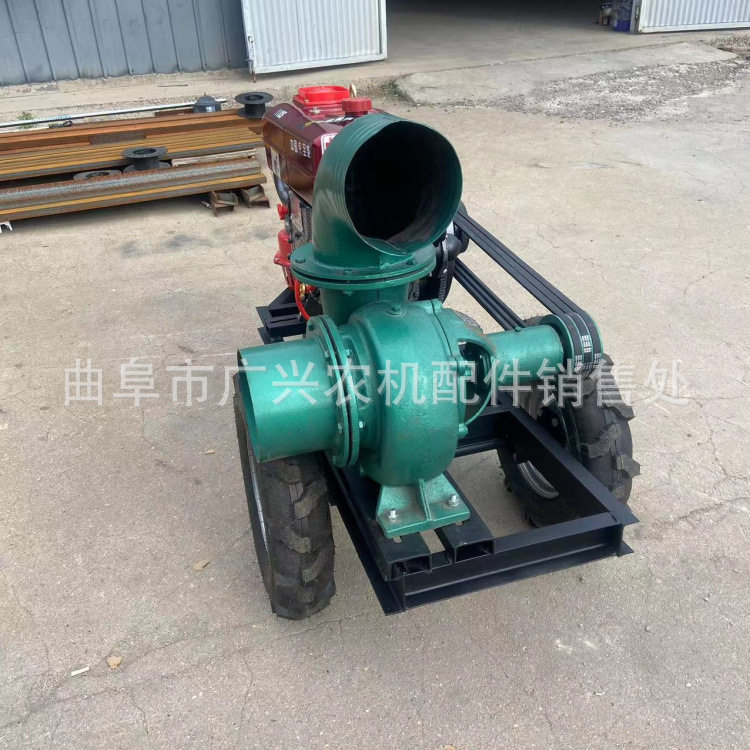 单缸柴油机8寸抽水泵防汛排涝灌溉拖车泵加大泵体铸铁抽水泵