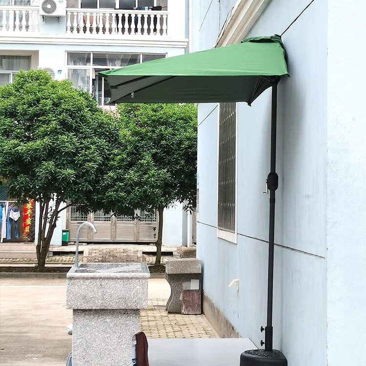 户外花园靠墙遮阳伞家用阳台侧边伞花园庭院伞花圃可升降半边伞无