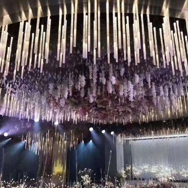 婚庆道具亚克力气泡棒吊灯婚礼吊顶串灯装饰舞台空中迎宾区橱窗