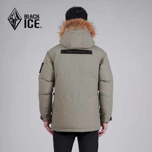 黑冰冬季700蓬鹅绒工装羽绒服男户外防风派克羽绒大衣8523