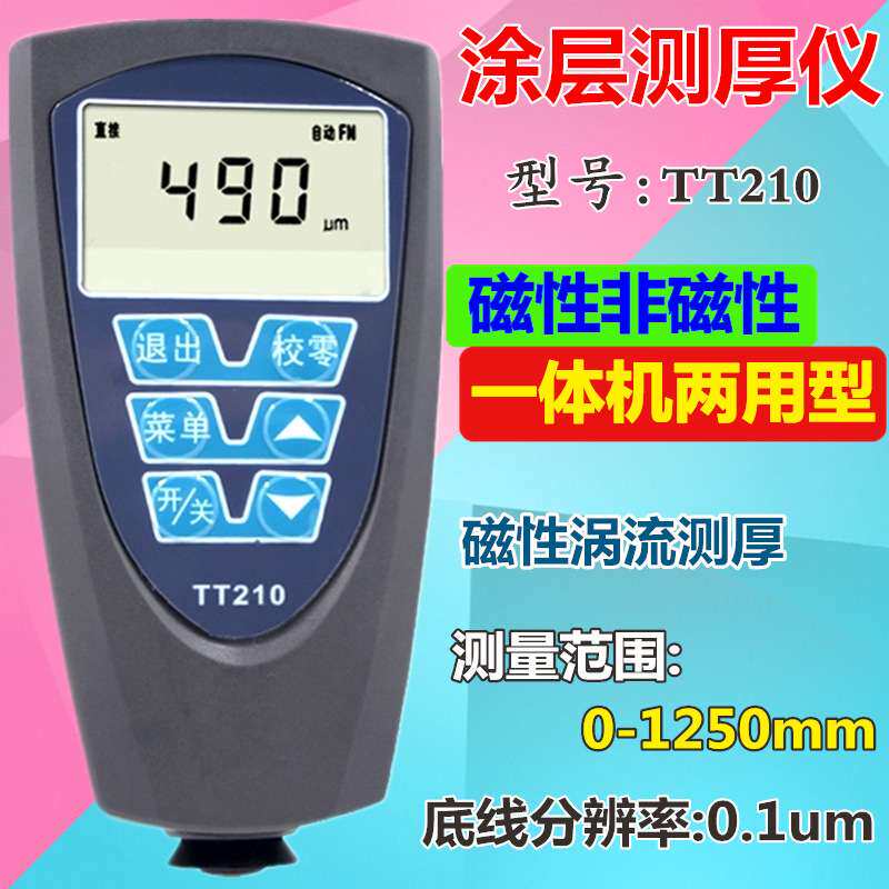 北京时代TT210涂层测厚仪 油漆电镀层镀锌测厚度铁铝两用型漆膜仪