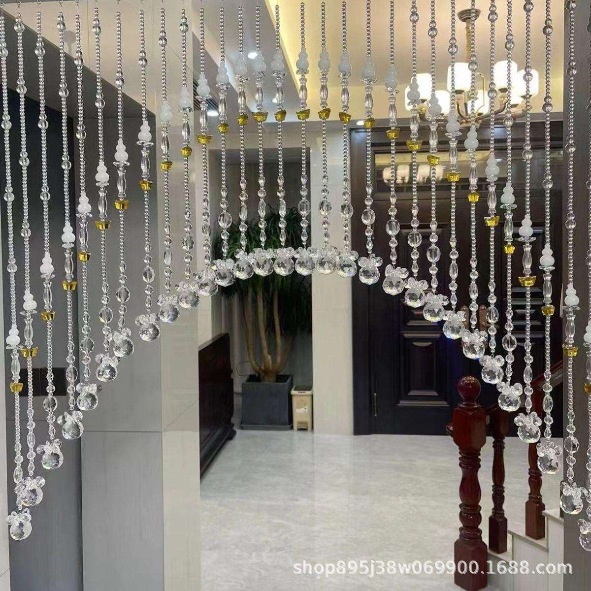 水晶珠帘装饰帘过道玄关门对门装饰客厅门帘隔断帘