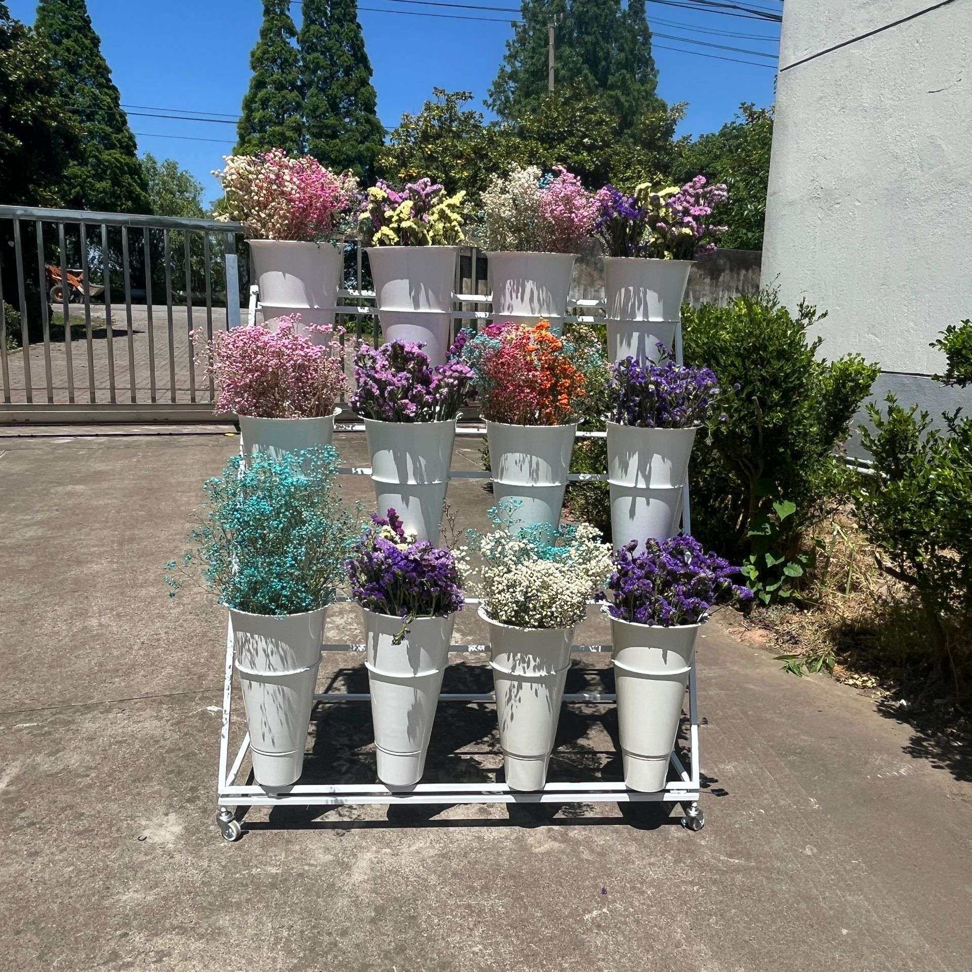 欧式花店婚庆鲜花架花店花架多层鲜花店花架铁艺花桶架鲜花展示架