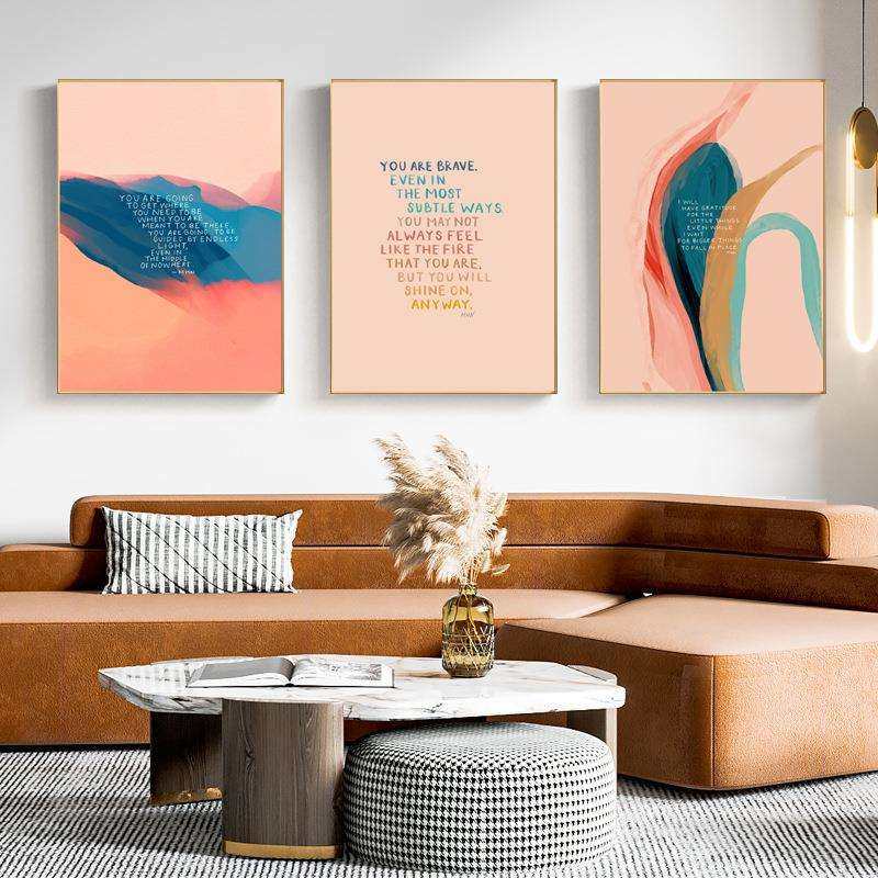 自我旅途现代抽象风格客厅装饰画沙发背景壁画民宿清新卧室挂画