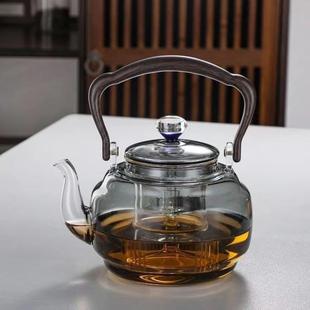 家用简约中式蒸煮透明烧水壶不锈钢耐热玻璃提梁壶烧水泡茶壶茶具