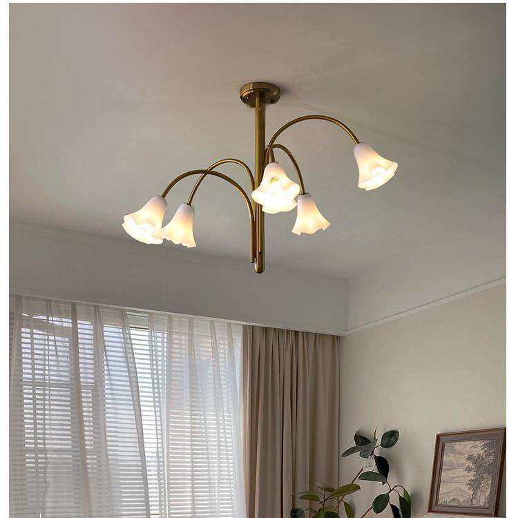 法式复古花朵客厅吊灯大厅主灯美式北欧轻奢简约卧室餐厅护眼灯具