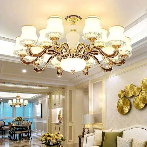 欧式客厅吊灯现代简约吸吊两用卧室餐厅灯奢华大气简欧别墅大吊灯