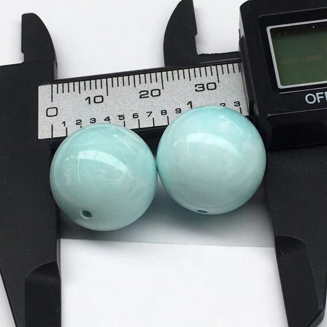 天然绿松石配珠单珠圆珠高瓷蓝批发原矿湖北绿松石量大从优