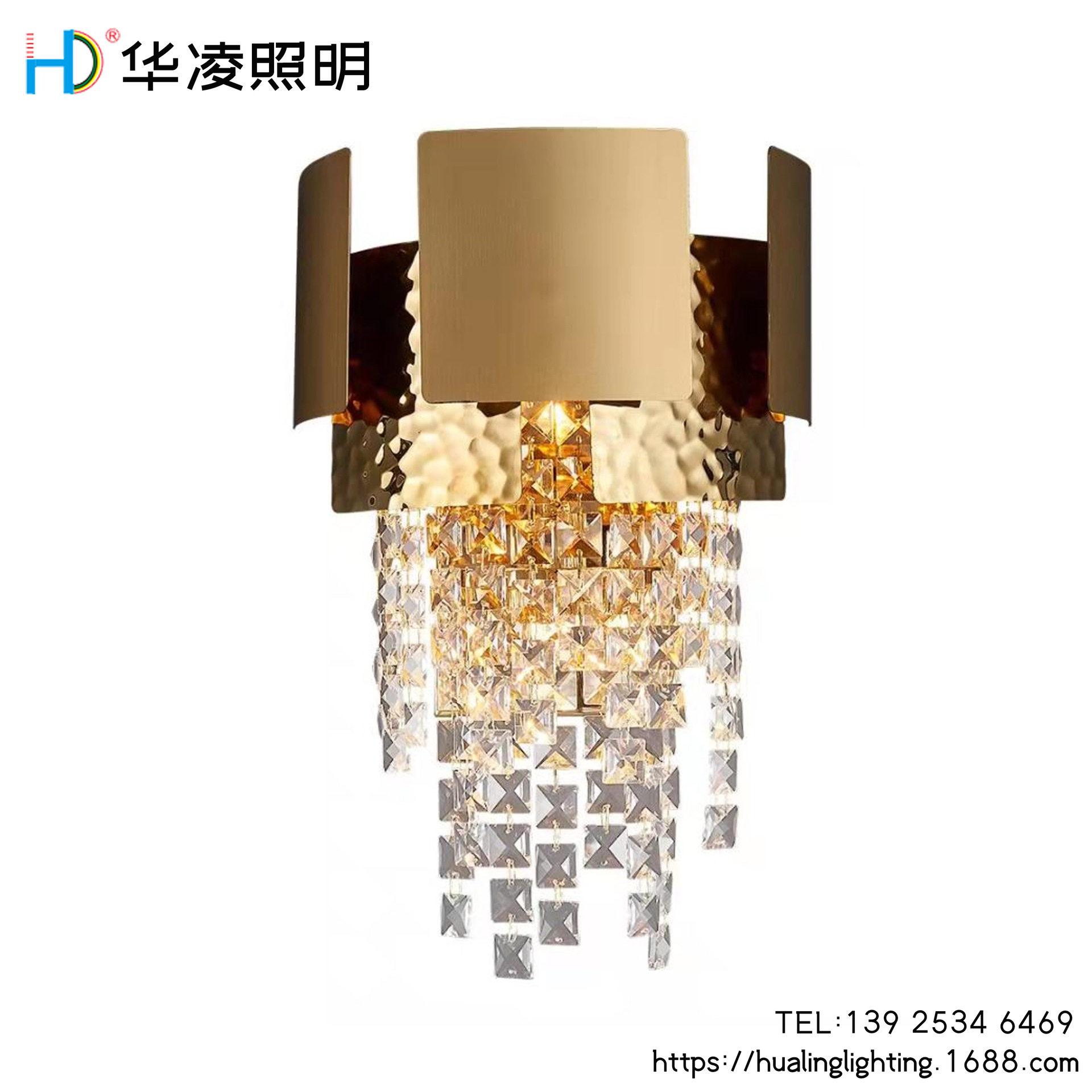 2024款现代简约北欧格调客厅走廊玄关别墅场所水晶轻奢室内壁灯