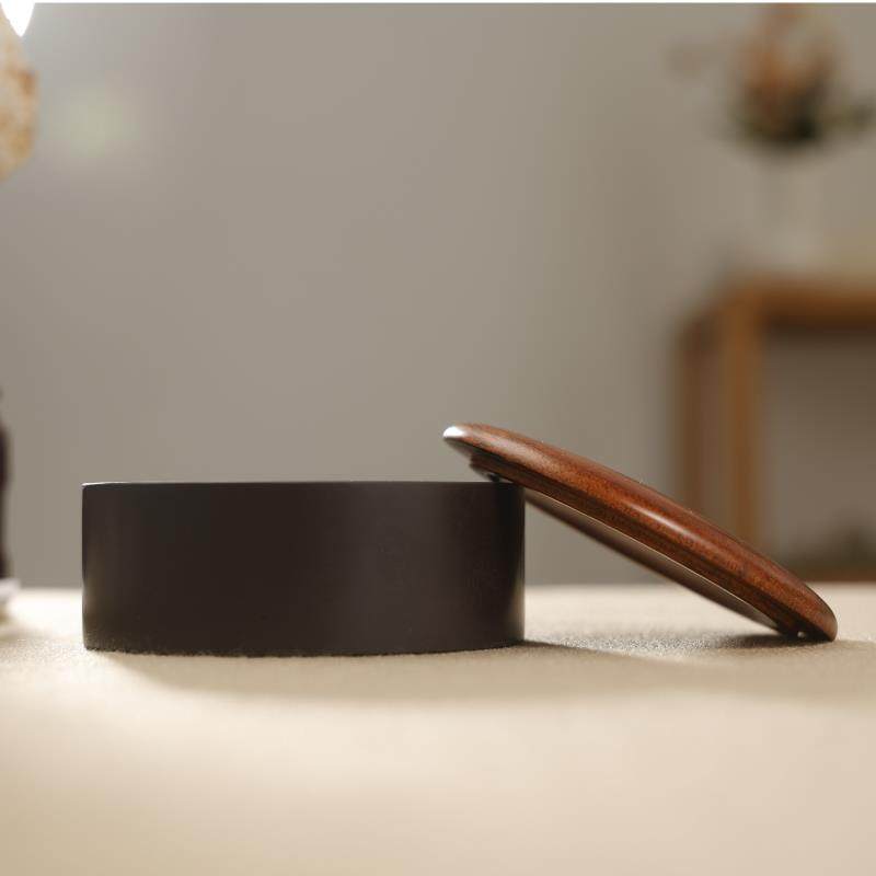 宋坑墨海3寸/4寸/5寸带盖砚台原石带盖罗纹端砚墨池防干砚台石