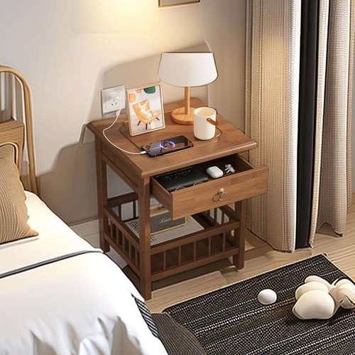 储物柜子主卧房间床边桌边柜床头柜现代简约家用出租屋收纳置物架