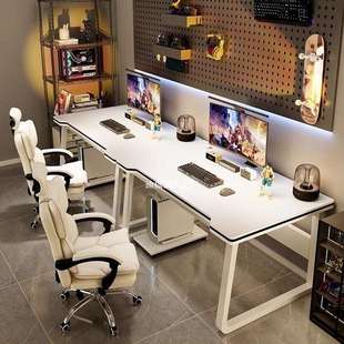 双人电脑桌台式家用长书桌情侣并排电竞桌套装卧室办公桌子工作台