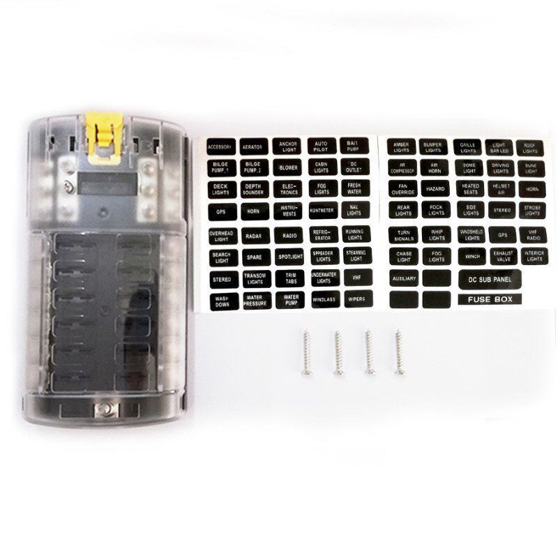 新款大型保险丝座 12路汽车保险丝盒 DC32V 4-6AWG号线 游艇拖车