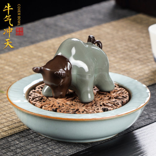 茶宠摆件牛精品茶玩可养茶桌茶台摆饰家用送礼创意陶瓷茶道配件