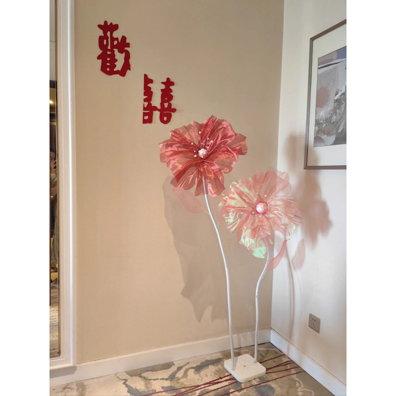 纱花路引结婚落地仿真花婚房花朵装饰布置网红立柱花婚礼用品大全