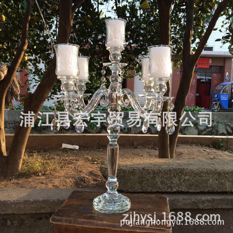 批发欧式精美水晶婚庆烛台婚庆装饰道具酒店用品蜡烛浪漫造型