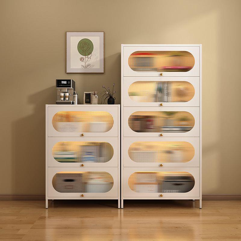 钢制收纳柜家用多层储物柜防尘书柜儿童玩具铁皮柜铁艺落地置物架