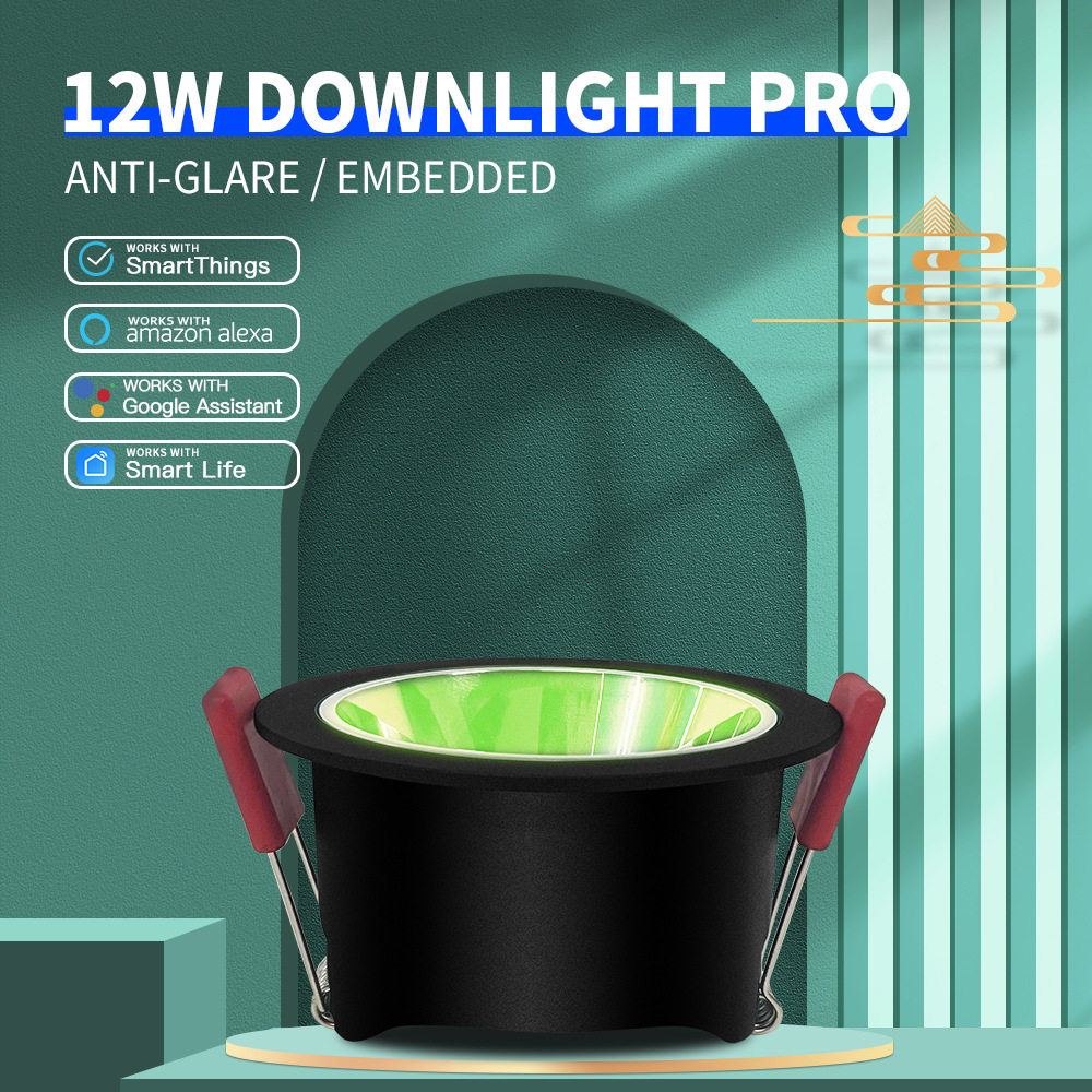 Gledopto 12W智能防眩聚光七彩RGBCCT嵌入式ZigBee3.0筒灯显指90