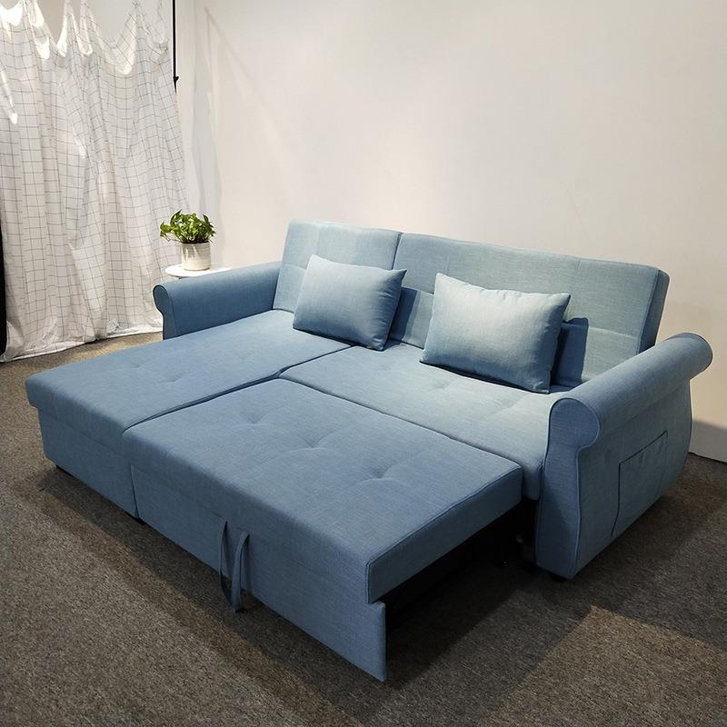 布艺转角沙发床组合可折叠可拆洗贵妃带储物小户型客厅多功能两用