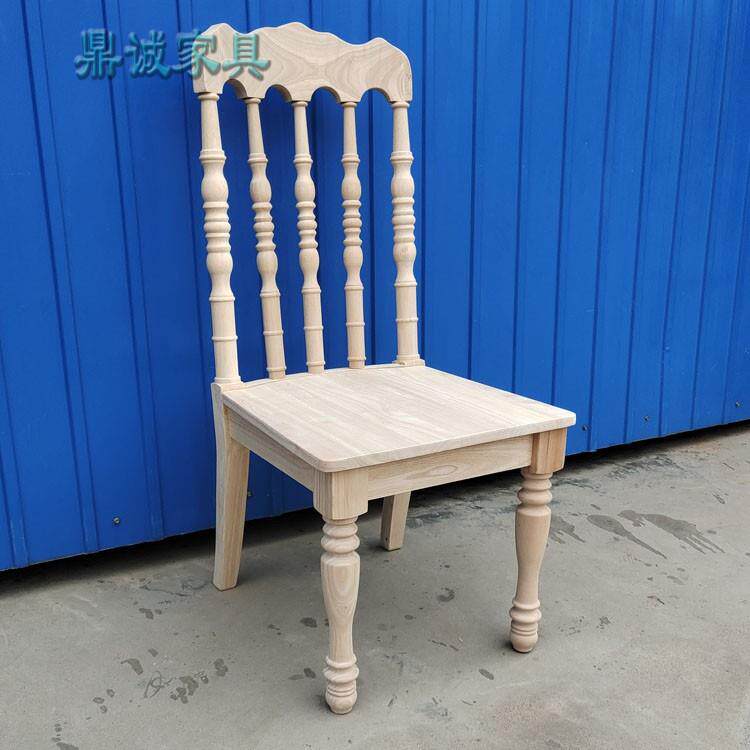 美式实木罗马柱中古高背椅复古做旧花店影楼办公梳妆台编绳公主J*