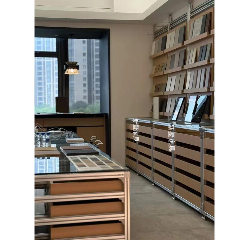 来图纸铝型材中岛展示柜