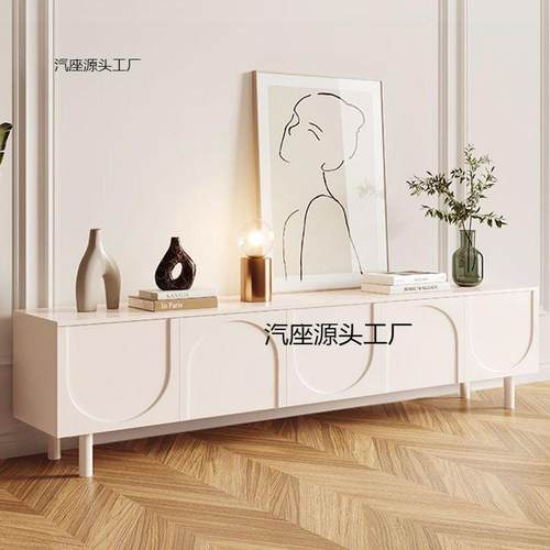 轻奢奶油风电视柜现代简约电视柜法式客厅卧室地柜新款收纳电视柜