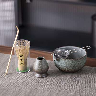 陶瓷宋代点茶抹茶碗工具套装日式打抹茶筅竹子抹茶刷百本立搅拌器
