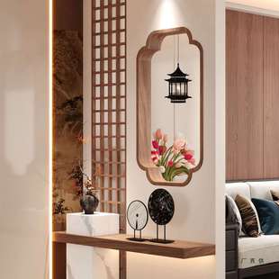 宋式美学格栅小轩窗复古风实木玄关隔断造景茶室宋代屏风海棠花窗