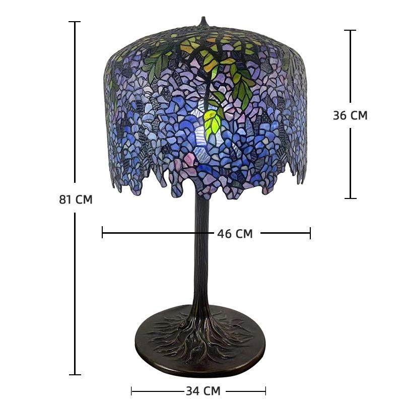 直销蓝色紫藤艺术彩玻灯饰蒂汇璟凡尼落地灯卧室书房装饰灯具