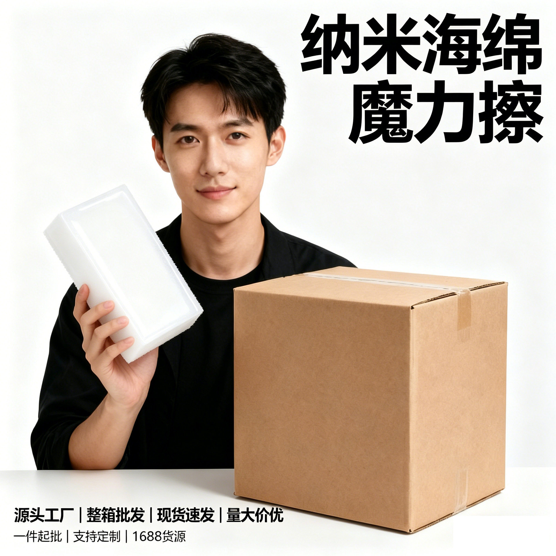 芈月加厚纸箱装高密纳米海绵魔力擦刷碗神器魔术擦清洁洗碗海绵擦
