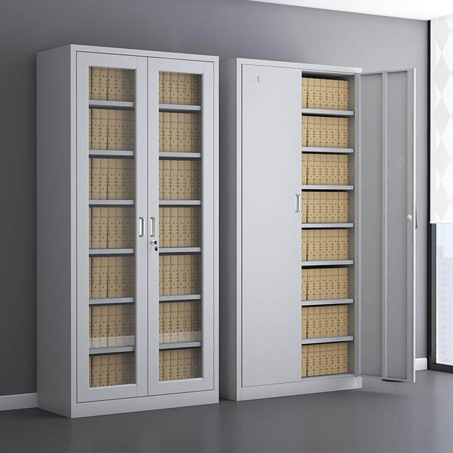 会计财务凭证柜钢制通玻文件资料合同档案柜办公室铁皮储物柜