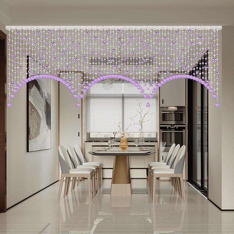 珠帘门帘家用卧室客厅水晶蝴蝶卫生间过道遮挡隔断帘子免打孔新品