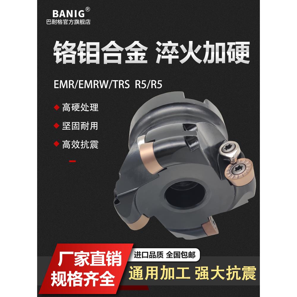 铣刀盘R5 R6数控63 100/125淬火刀片EMRW TRSD50圆鼻面铣刀飞刀盘