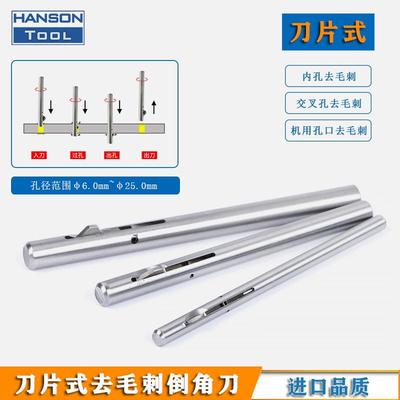 内孔去毛刺倒角刀可换刀片自动通孔弹性倒角器正反面去毛刺刮刀