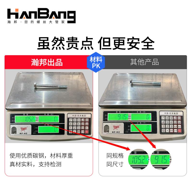 4.8级镀锌外六角螺丝螺母套装混装大全M6M8M10M12M14M16M18M20M24