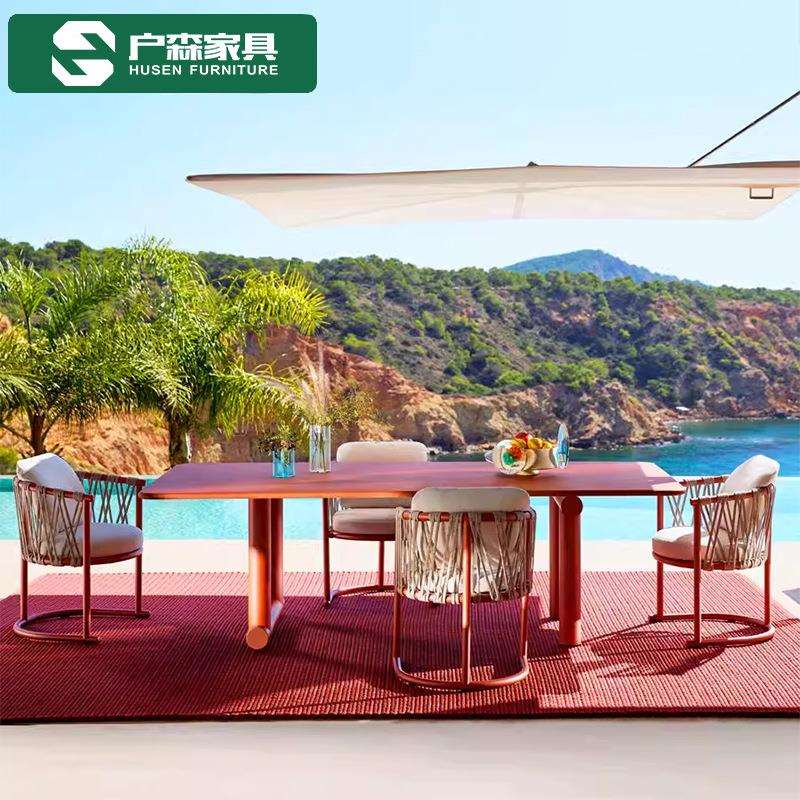 户外藤编桌椅庭院别墅露天阳台休闲椅室外花园防水防晒单人扶手椅