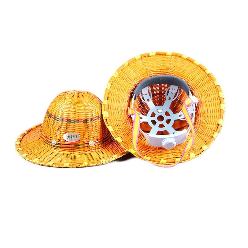竹编大沿夏季透气安全帽