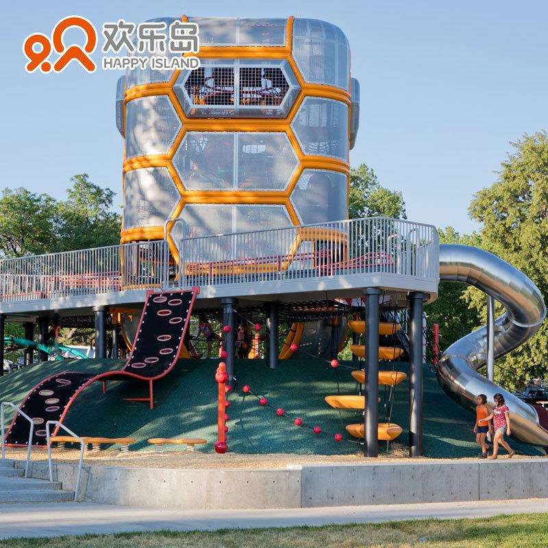 无动力乐园规划设计成品大型户外陆地非标游乐设备多功能组合滑梯