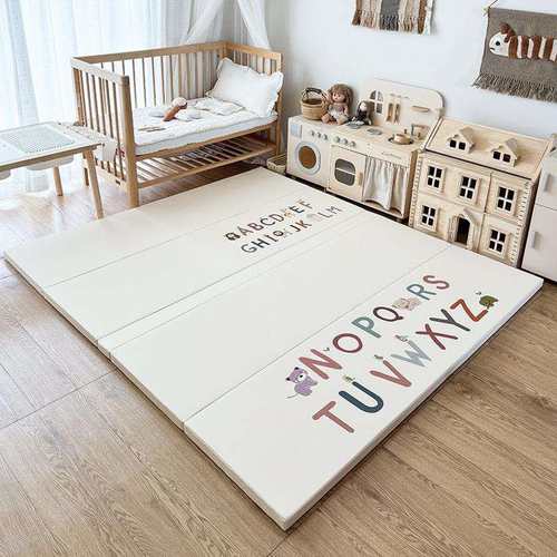 宝宝无缝爬行垫XPE加厚折叠4CM婴儿爬爬垫客厅儿童地垫