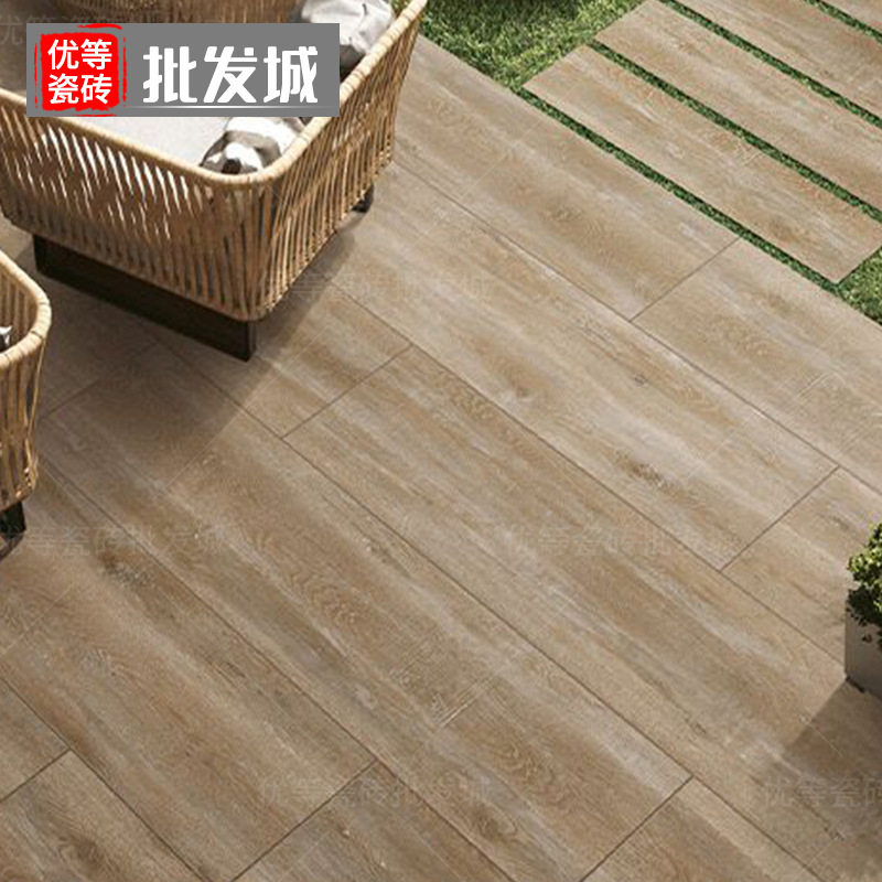 户外庭院地砖木纹石英砖 花园露台200×1200加厚仿木地板石英砖