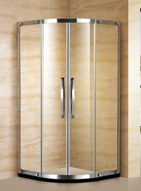 角落304不锈钢淋浴房整体浴室弧形钢化玻璃浴屏showerS6067