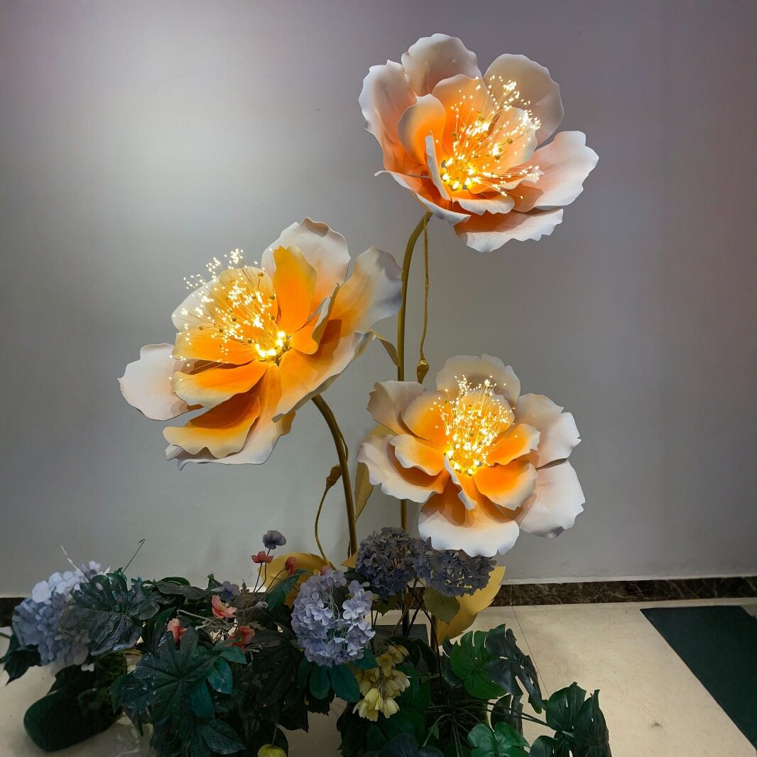 网红橱窗装饰婚庆立杆纸带灯艺花 影楼杂志广告拍摄布置婚礼道具