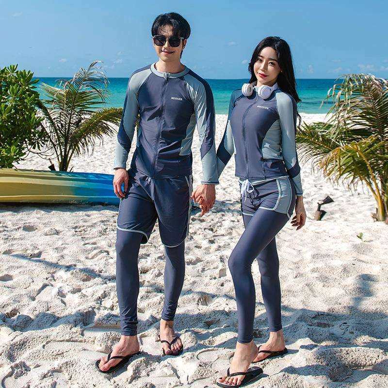 情侣度假泳衣速干水母衣2024新款潜水服摩托艇防晒服泳装