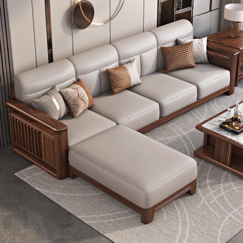 新中式紫金梨木实木沙发客厅贵妃现代小户型简约轻奢实木组合家具