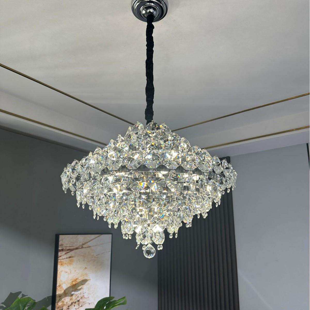 轻奢水晶吊灯客厅现代简约餐厅个性新款卧室别墅豪华大气楼梯灯具