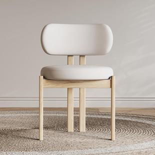 北欧现代简约实木餐椅家用餐厅吃饭凳子奶油风书桌椅化妆靠背椅子