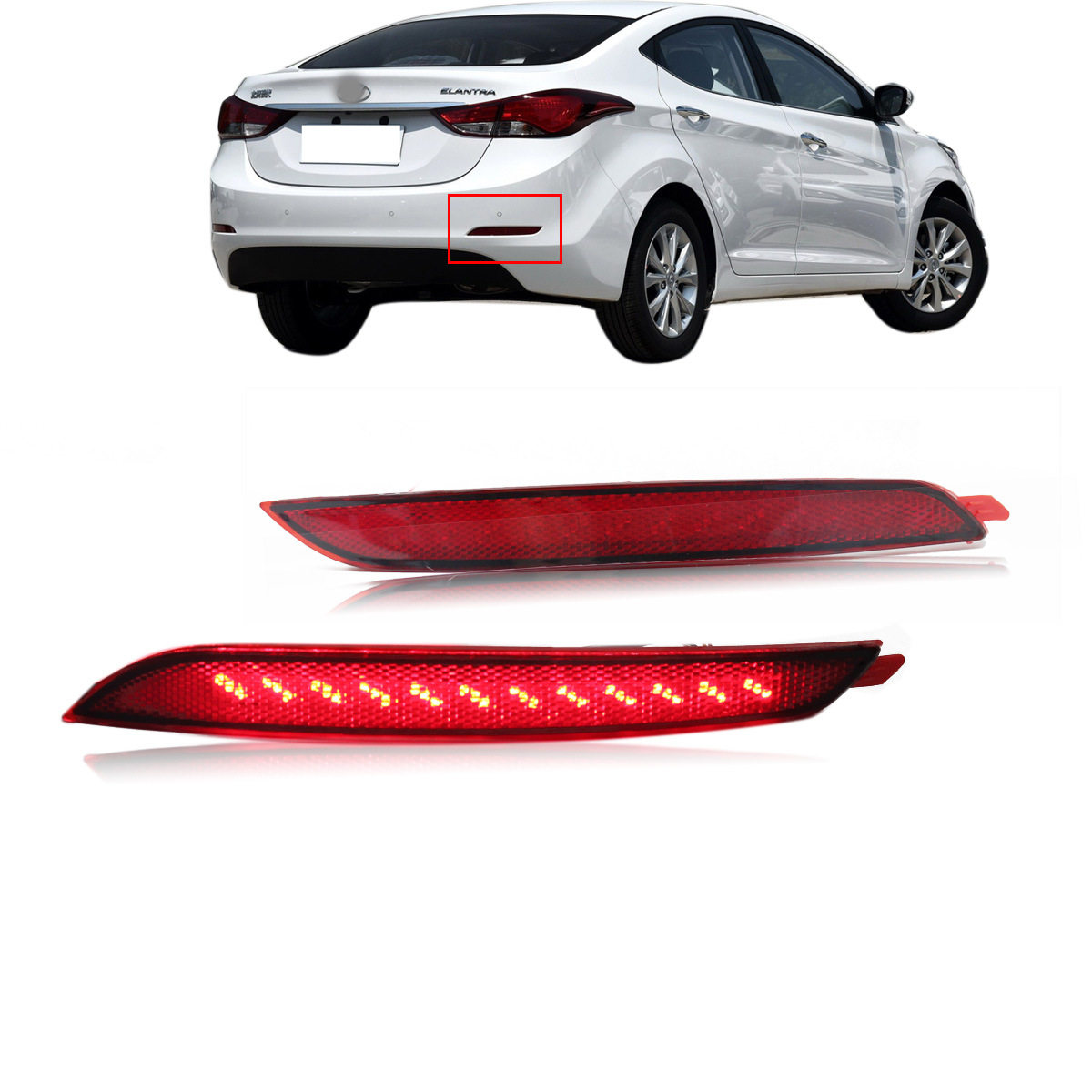适用于领动Elantra 2012-2018 LED后杠灯改装刹车灯3功能厂家批发