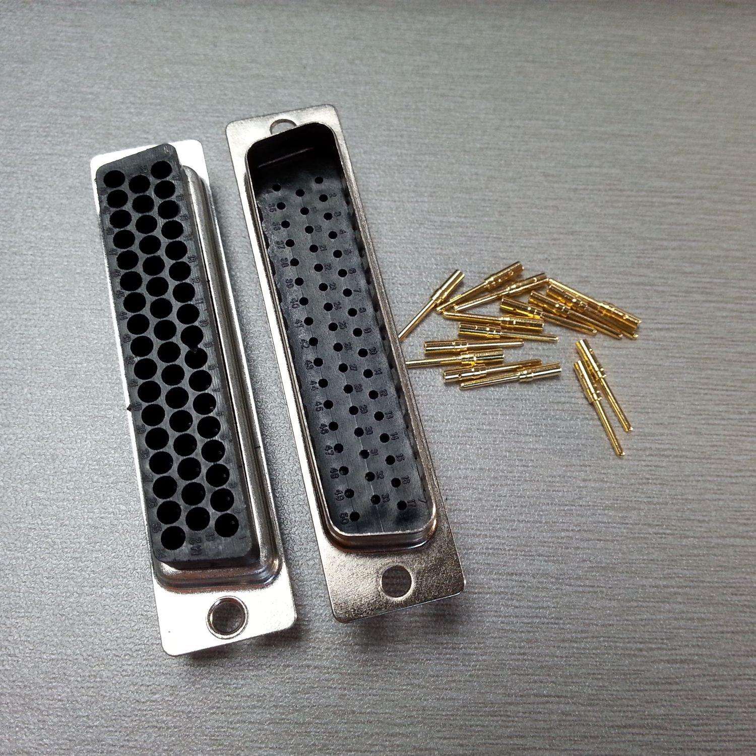 车载db打线式D-Sub50pin公头现货实心压线式50针插头连接器