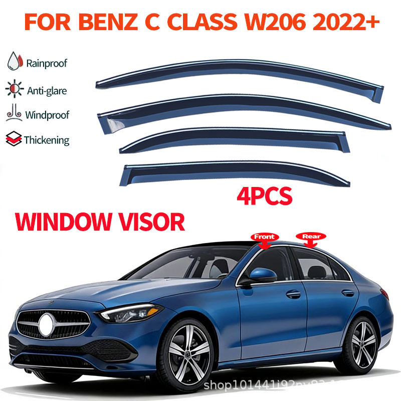 适用进口短轴奔驰C级晴雨挡雨板雨眉BenzW2062022Windowvisor